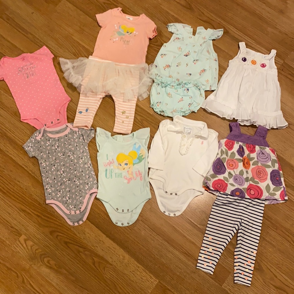 Baby girl 6-12M 10 pieces clothes bundle